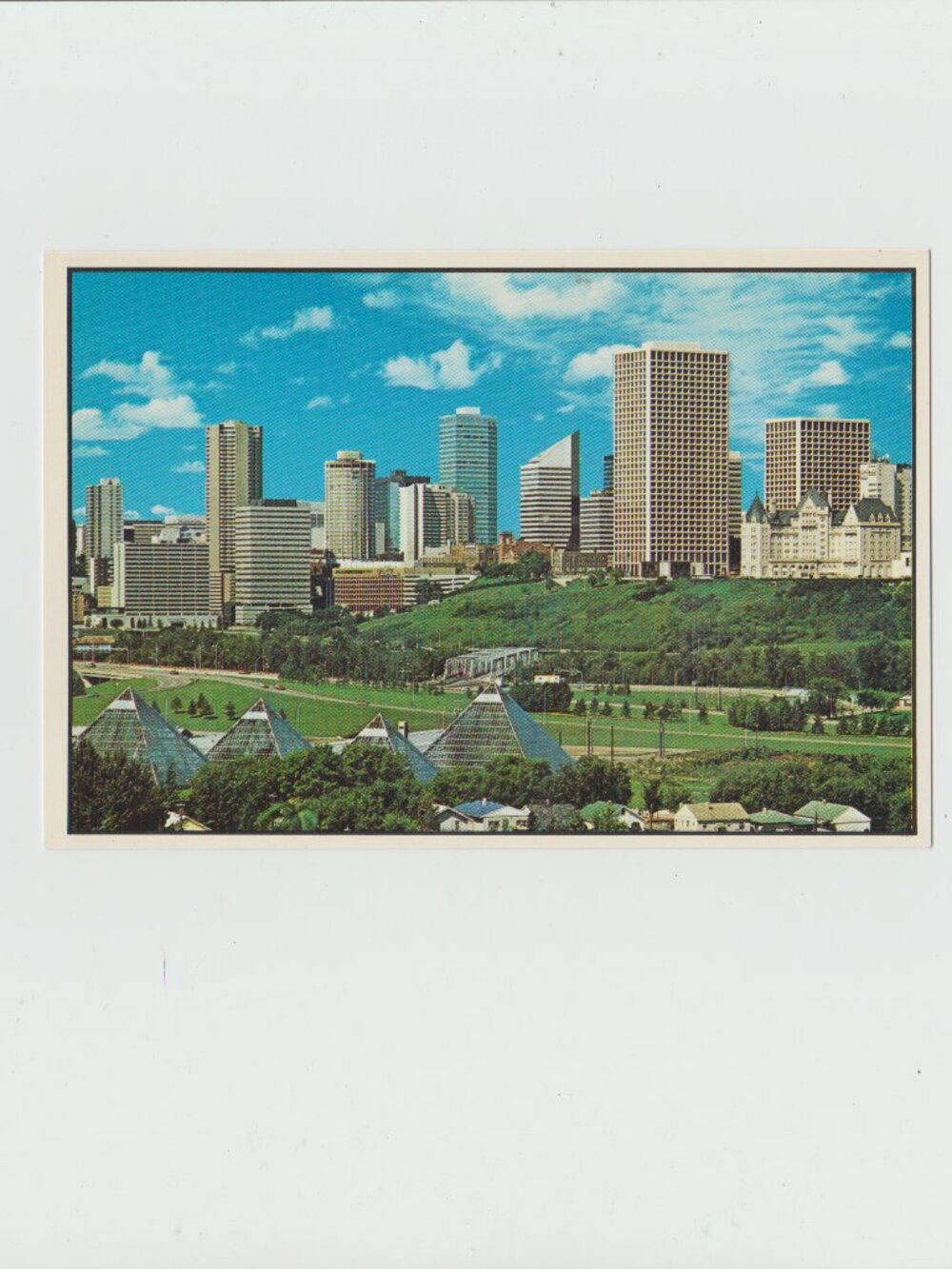 Edmonton, Alberta, Canada Glass Pyramids Citysca Postcard